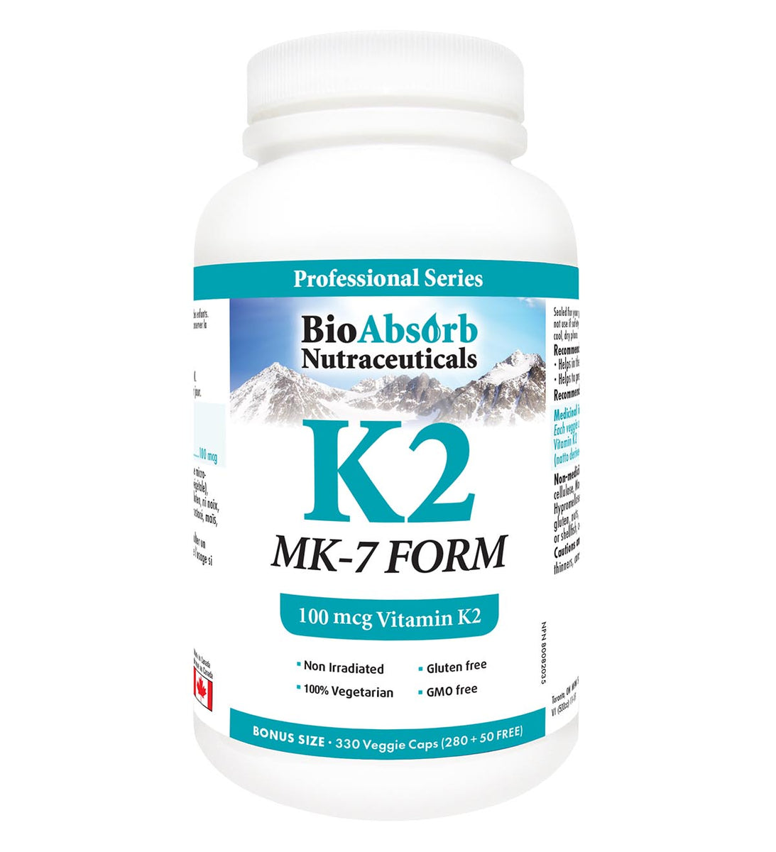 Vitamin K2 MK7 Form Supplement Bio Absorb Nutraceuticals