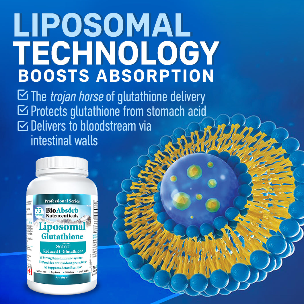 Liposomal Glutathione 500mg Setria Patented Form Bio Absorb Nutraceuticals Liposomal Glutathione 500mg Setria Patented Form Bio Absorb Nutraceuticals