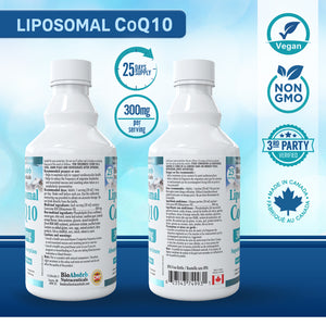 Liposomal CoQ10 300mg, Coenzyme Q10 Liquid Supplement