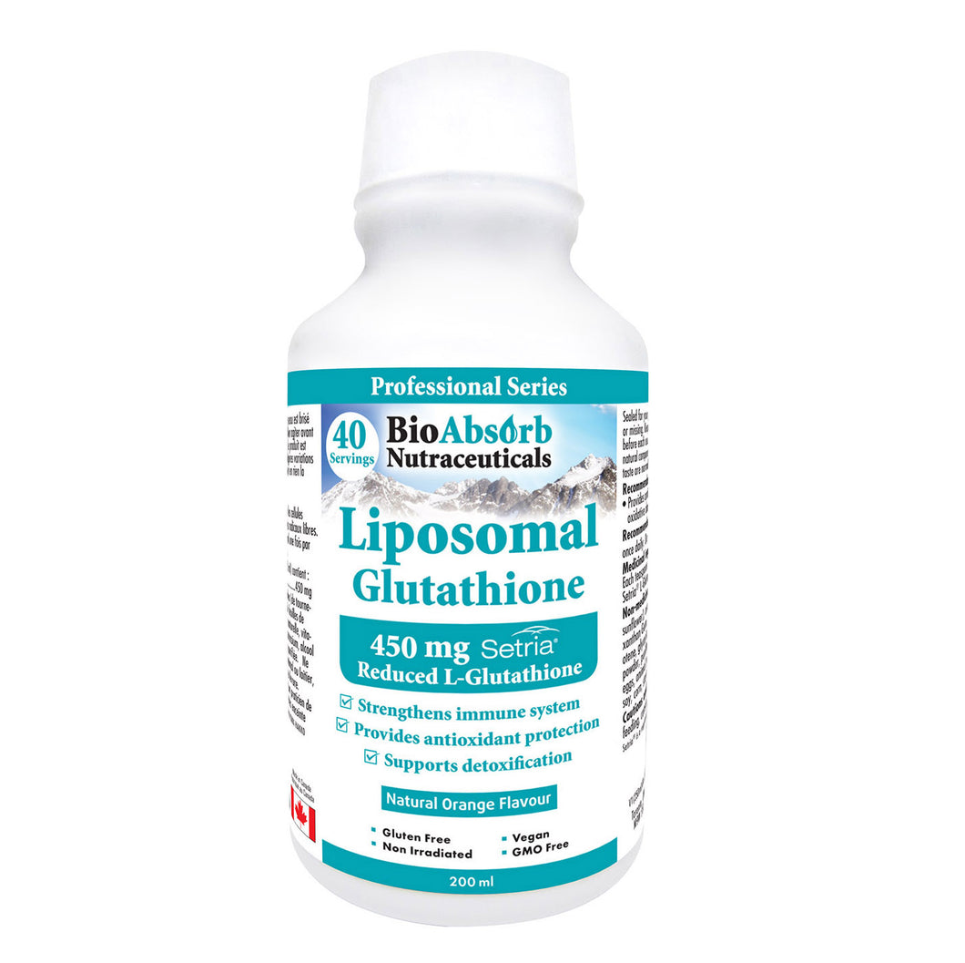 Liposomal Glutathione Liquid Supplement, 40-Day Supply, 450 mg Setria Reduced L-Glutathione (200 ml)