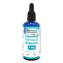 Load image into Gallery viewer, Liposomal Liquid Melatonin 5mg per Serving. 100-Day Supply. Fast Acting Sublingual Drops. Natural Berry Flavour (100ml)
