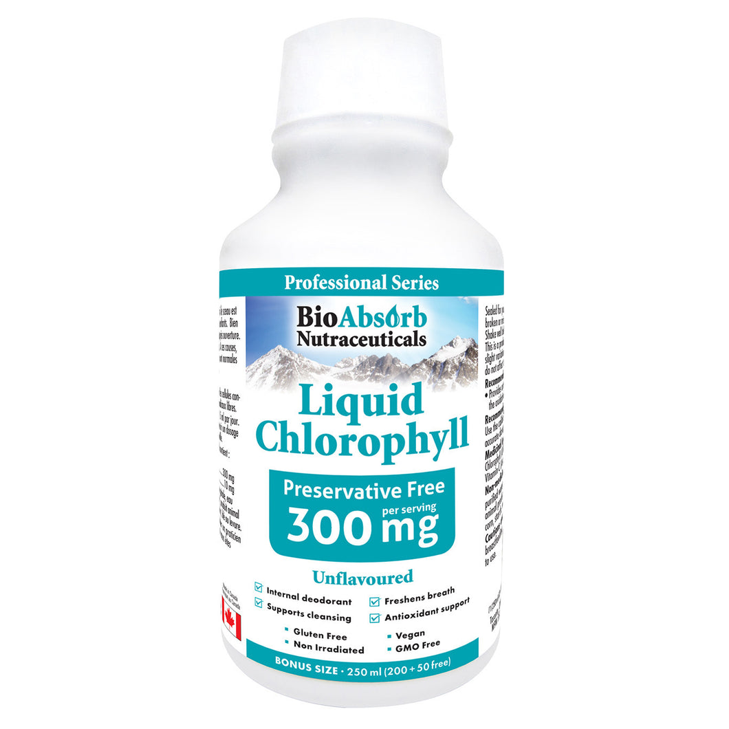 Liquid Chlorophyll Unflavoured, Highly Concentrated, 300 mg per Serving, No Preservatives, Non-GMO (300 ml)