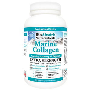 Marine Collagen Capsules. 67-Day Supply. Mercury Free, No Fish Aftertaste. 270 Collagen Pills w/ Type 1 Hydrolyzed Collagen Peptides Powder