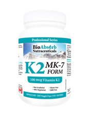 Load image into Gallery viewer, Vitamin K2 MK-7 Form Supplement. 100 mcg.
