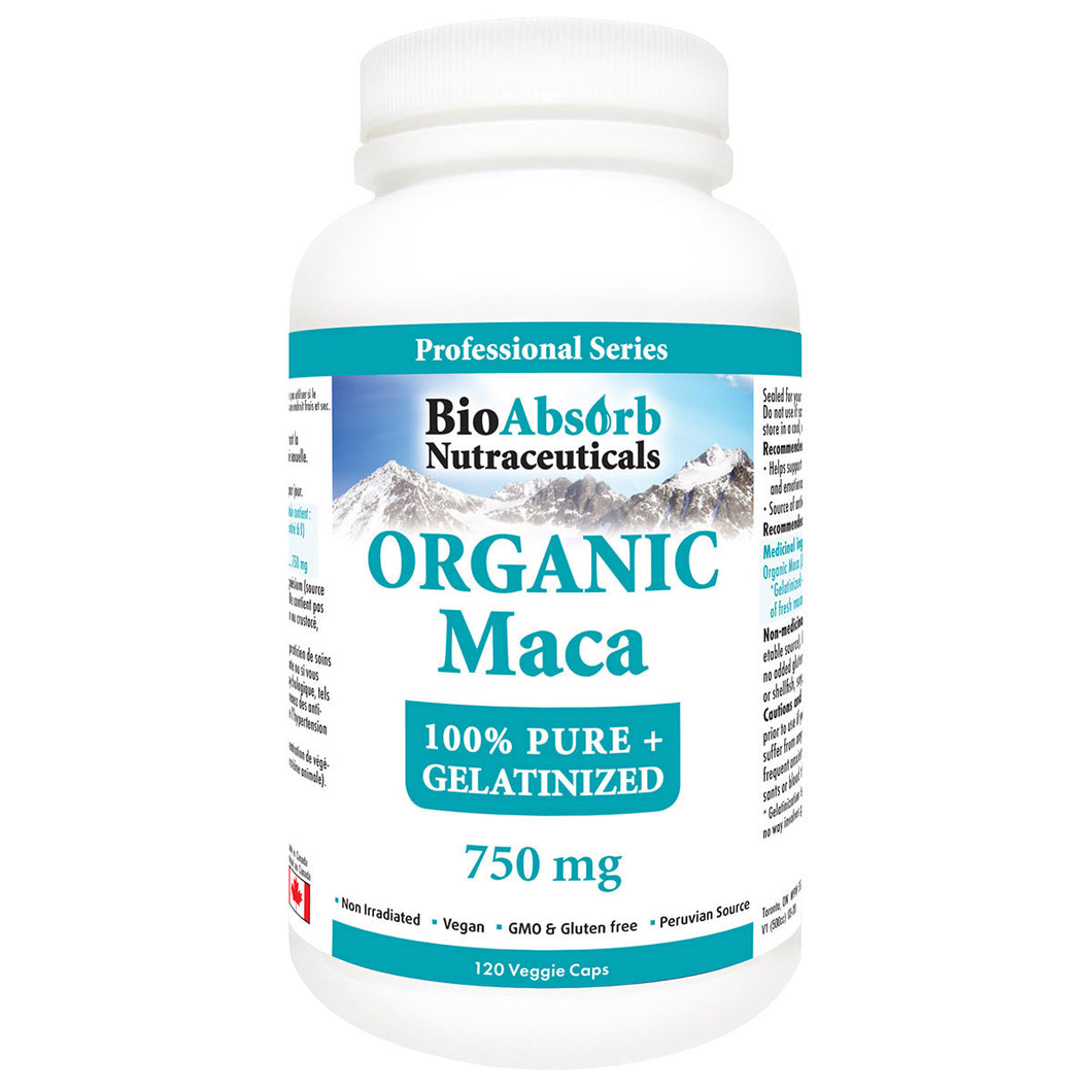 Organic Maca Root Powder for Men & Women. 120 Capsules, 60 Servings of 1500 mg. Gelatinized Black, Red, and Yellow Peruvian Maca Supplement.