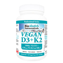 Load image into Gallery viewer, Vegan Vitamin D3 1000 IU + Vitamin K2 MK-7 Form (120 mcg). 150-Day Supply, 150 Capsules

