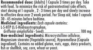5-HTP Supplement, 100 mg, 40-Day Supply, Natural Non-GMO Serotonin Booster, 120 Vegan Capsules